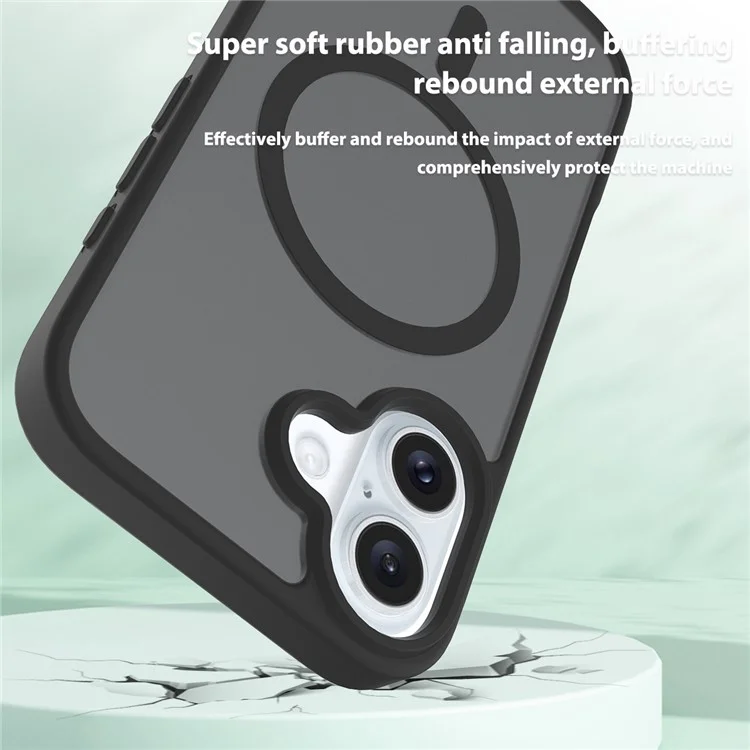 Per iPhone 16 Plus compatibile con MagSafe Custodia protettiva in TPU con retro in acrilico - Nero