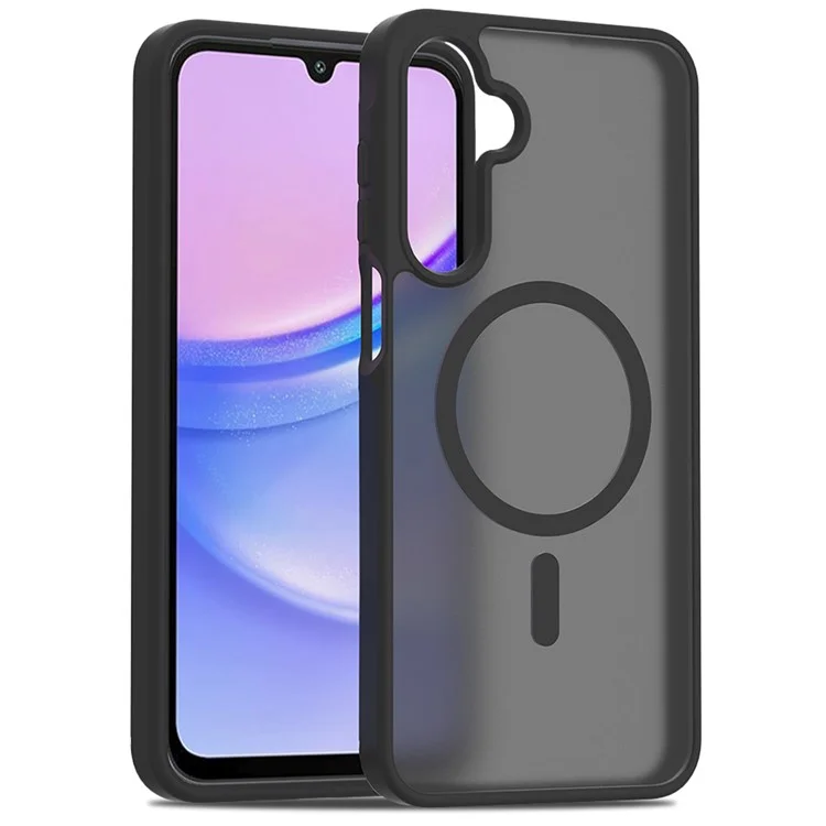 Coque pour Samsung Galaxy A16 5G / A16 4G compatible avec MagSafe, cadre en TPU, dos en acrylique, protection d'écran tactile - Noir