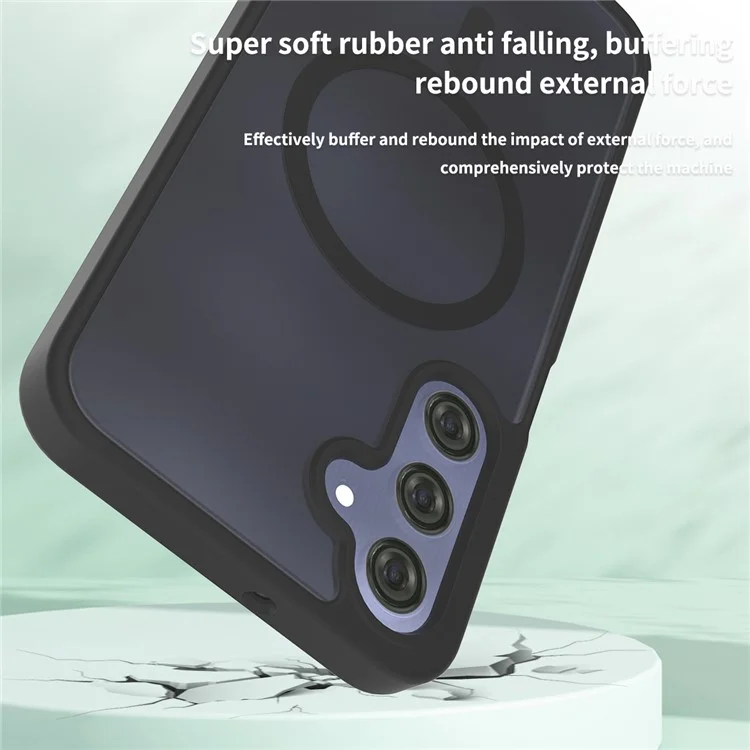 Coque pour Samsung Galaxy A16 5G / A16 4G compatible avec MagSafe, cadre en TPU, dos en acrylique, protection d'écran tactile - Noir