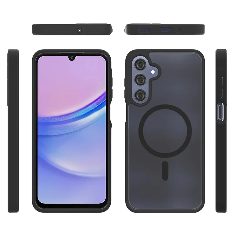 Coque pour Samsung Galaxy A16 5G / A16 4G compatible avec MagSafe, cadre en TPU, dos en acrylique, protection d'écran tactile - Noir