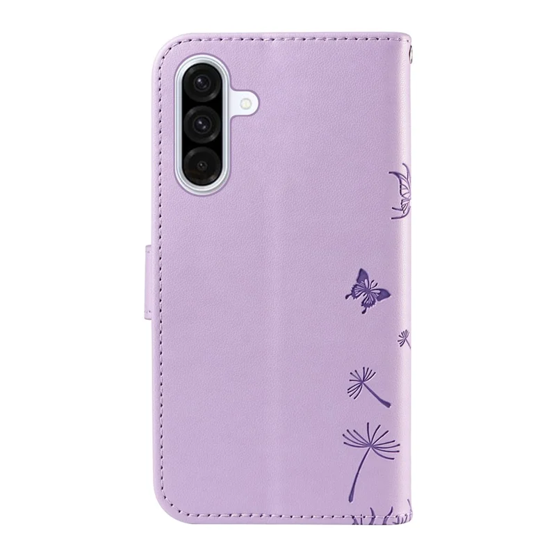 For Samsung Galaxy A36 5G Leather Case Wallet Phone Cover Dandelion Imprint - Purple