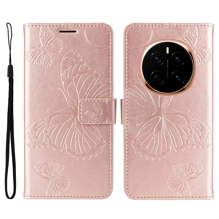 For Honor Magic7 5G Hülle Schmetterling Leder Telefonabdeckung - Roségold