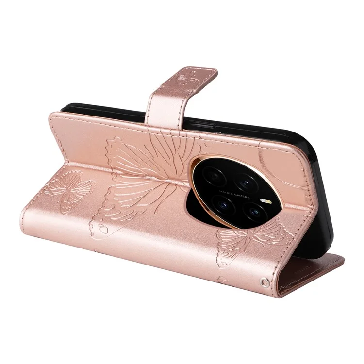 For Honor Magic7 5G Hülle Schmetterling Leder Telefonabdeckung - Roségold