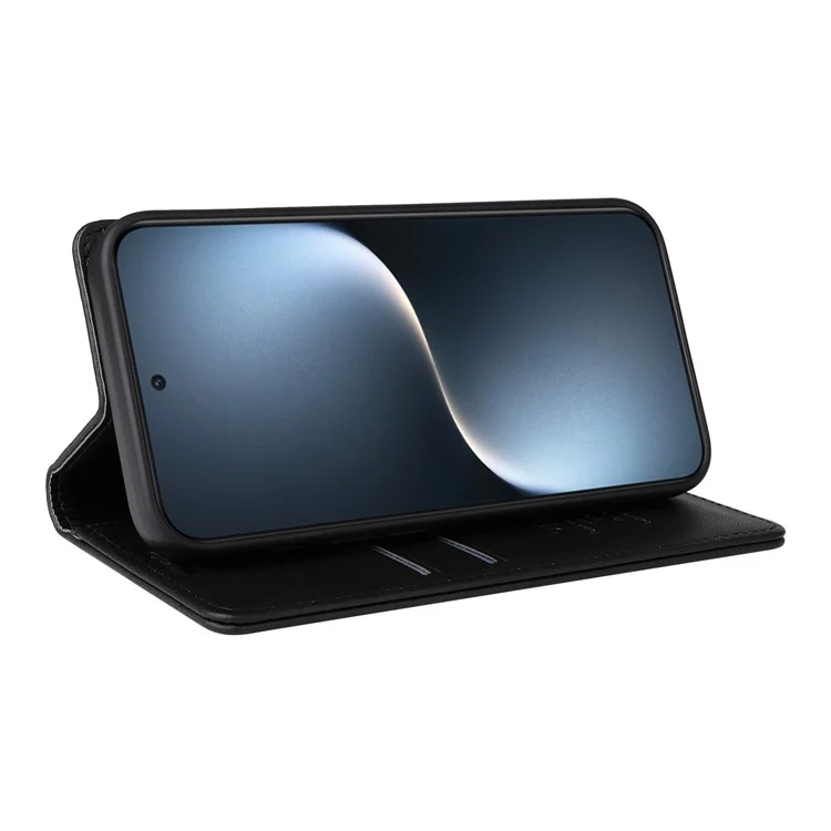 Capa de telefone de couro com slot para cartão e suporte YIKATU YK-001 For Honor Magic7 5G - Preto
