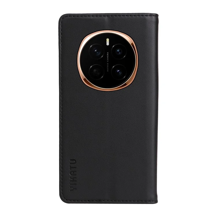 Capa de telefone de couro com slot para cartão e suporte YIKATU YK-001 For Honor Magic7 5G - Preto