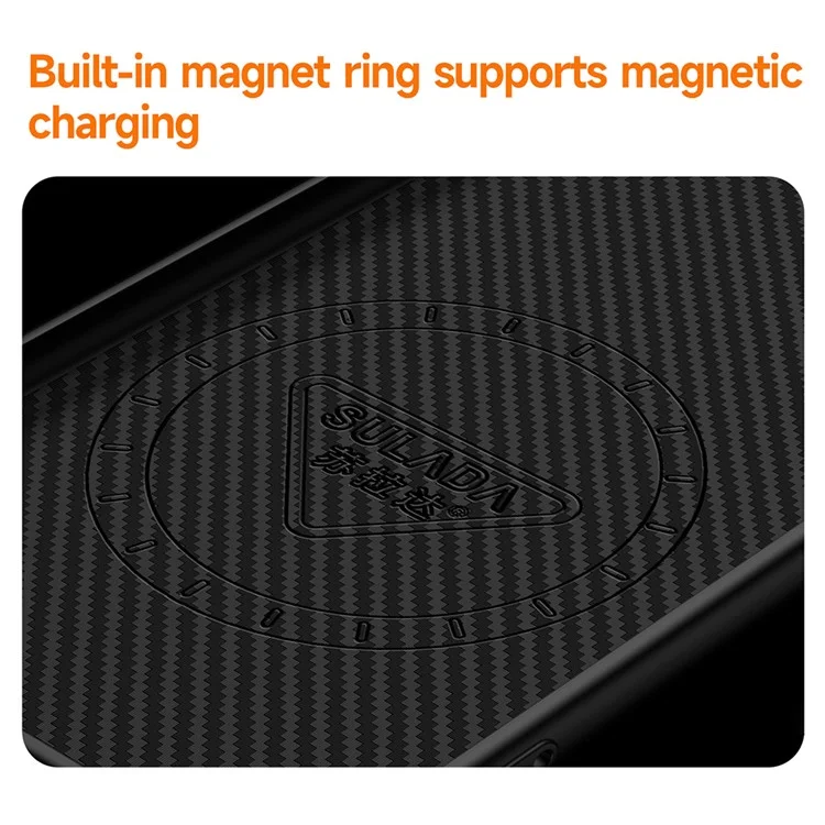 SULADA Hülle für Samsung Galaxy S25 Ultra kompatibel mit MagSafe Metalllinsenrahmen PU+TPU Handyhülle - Schwarz