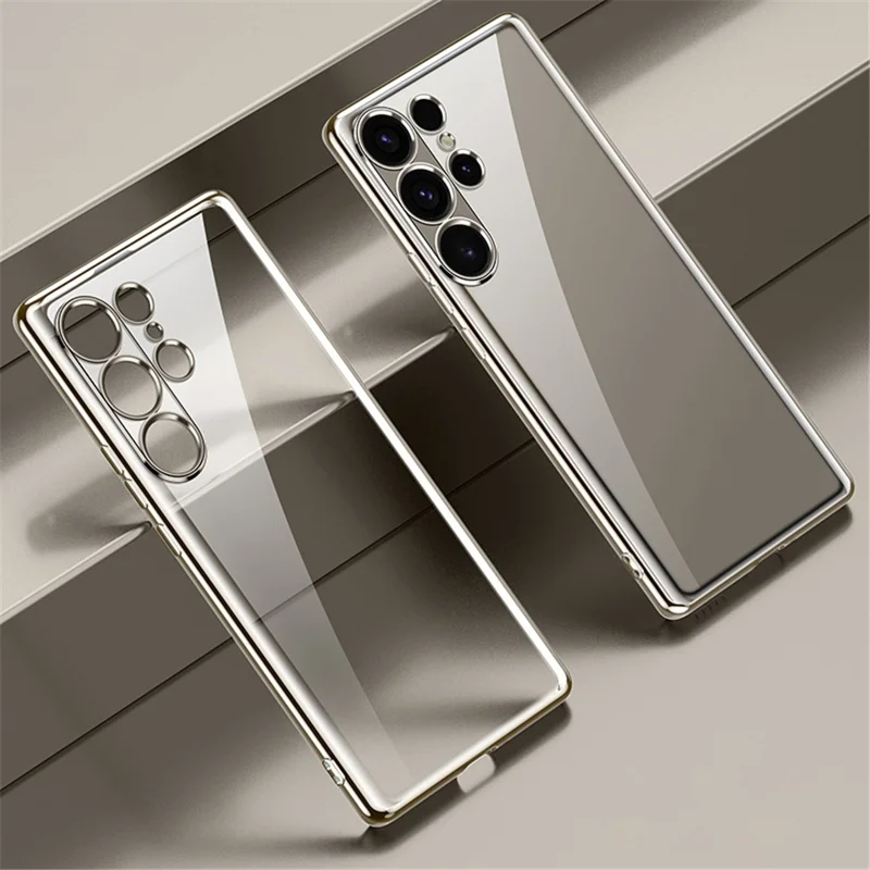 SULADA For Samsung Galaxy S25 Ultra Case Ultra Thin Electroplated TPU Clear Phone Cover - Silver