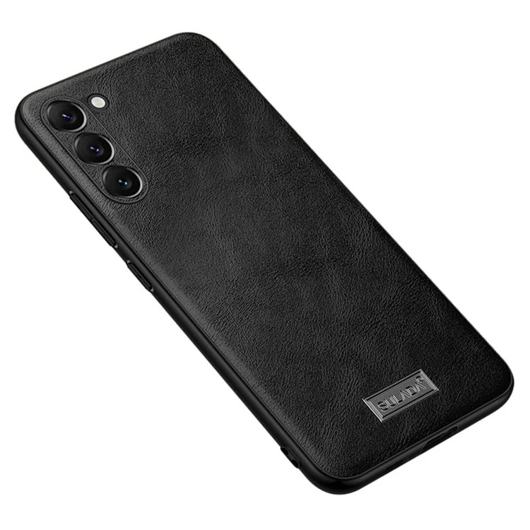 SULADA For Samsung Galaxy S25 Case PU Leather + TPU + PC Back Phone Cover - Black