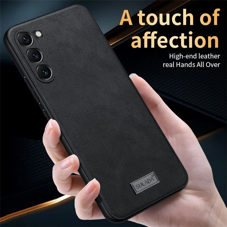 SULADA For Samsung Galaxy S25 Case PU Leather + TPU + PC Back Phone Cover - Black