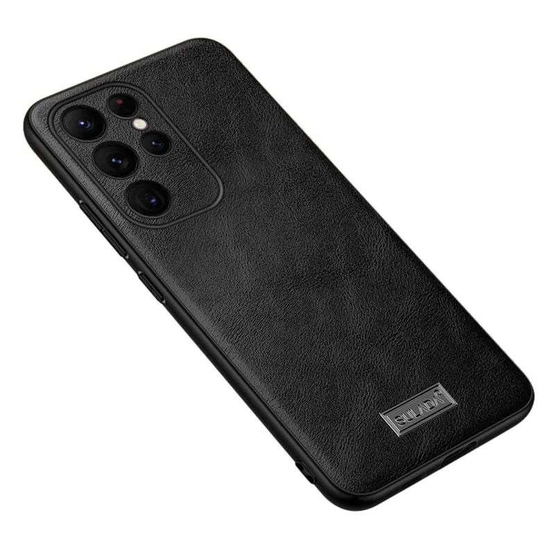 Capa SULADA para Samsung Galaxy S25 Ultra em couro PU + TPU + PC - Preta
