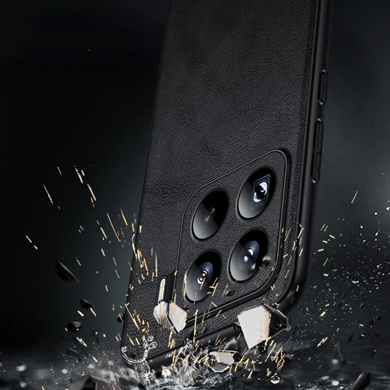 SULADA For Xiaomi 15 Pro Case PU Leather + TPU + PC Back Phone Cover - Black