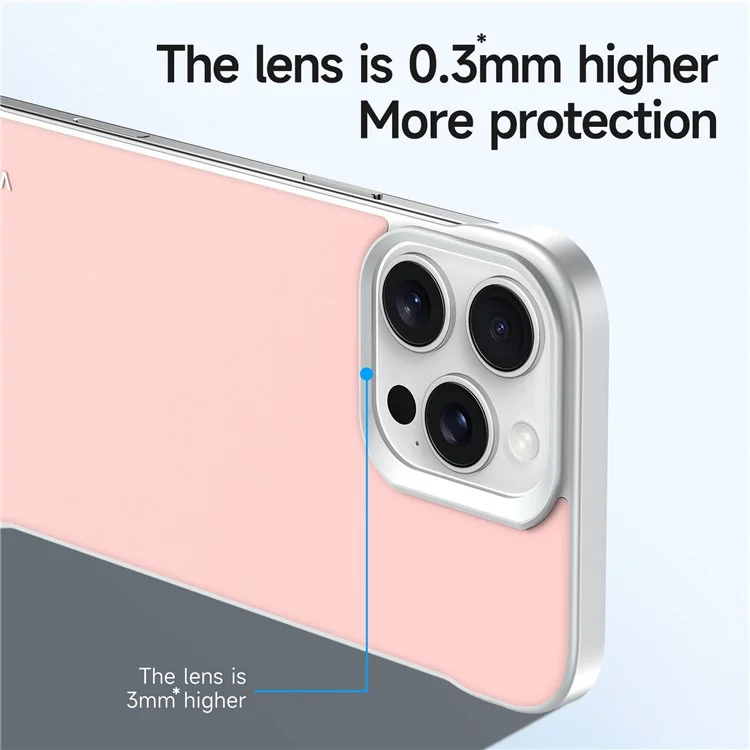 Coque pour iPhone 16 Pro Max SULADA sans cadre en PU + PC - Rose