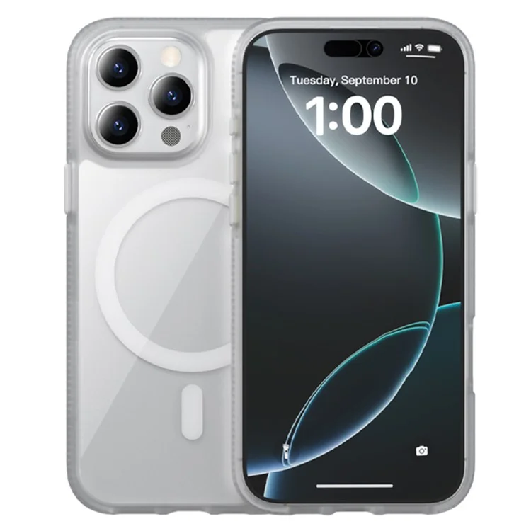 Capa para iPhone 14 Pro Max compatível com MagSafe PC + TPU + PE à prova de choque - Branca