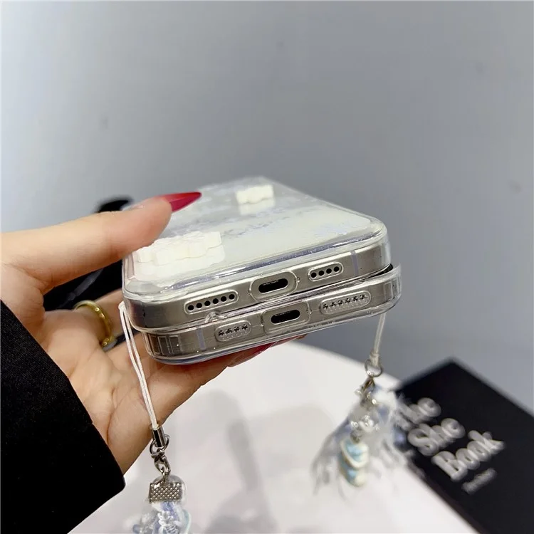 For iPhone 14 Pro Max Case Snowflake Style Liquid Quicksand TPU Protective Cover - Precise Lens Hole