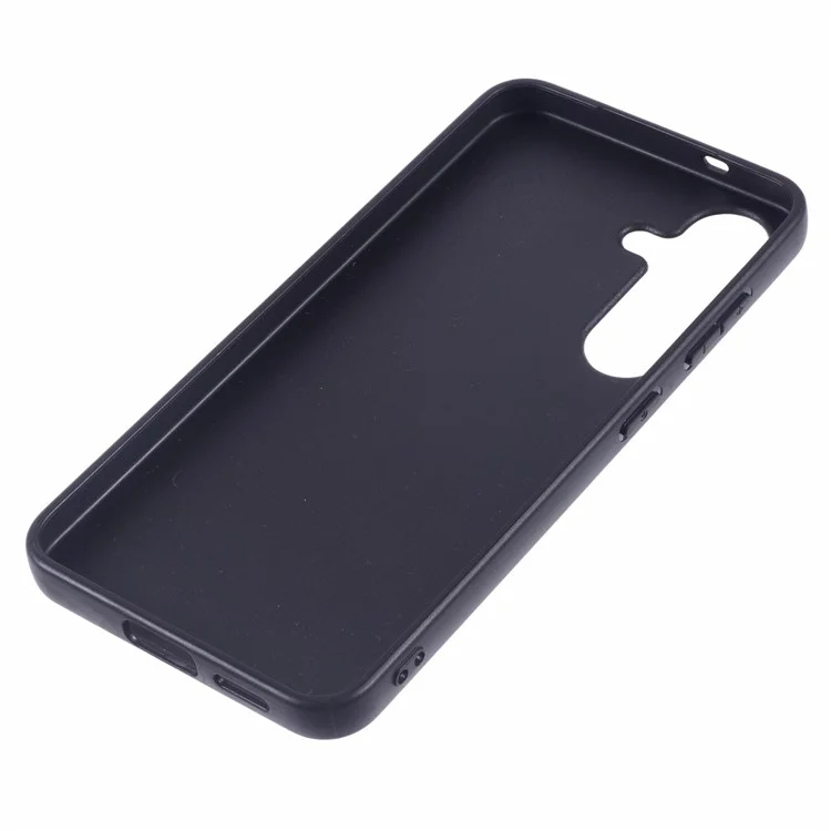 X-LEVEL For Samsung Galaxy S25+ Case Leather Coated PC TPU Phone Back Cover with Metal Kickstand - Black
