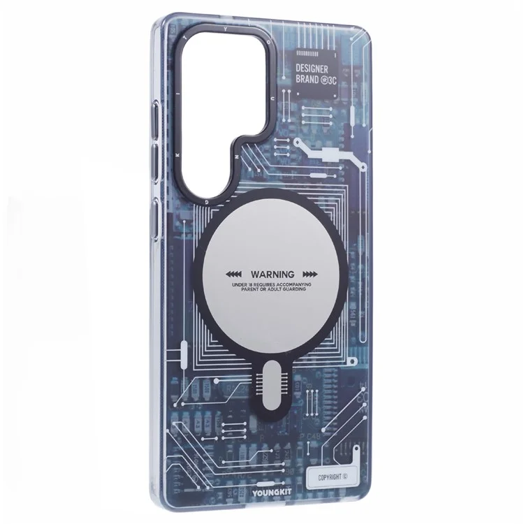 YOUNGKIT для Samsung Galaxy S25 Ultra, магнитный чехол, IMD печатная плата ПК TPU, матовая отделка - серый