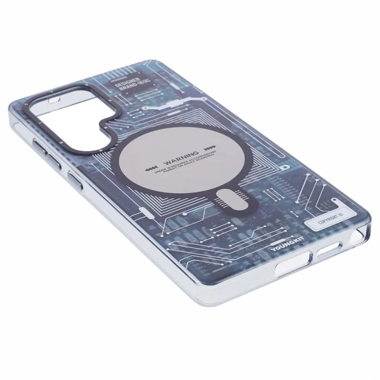 YOUNGKIT для Samsung Galaxy S25 Ultra, магнитный чехол, IMD печатная плата ПК TPU, матовая отделка - серый