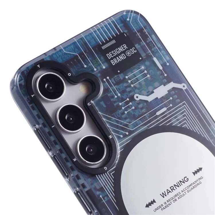 Capa magnética YOUNGKIT para Samsung Galaxy S25+ IMD Placa de circuito PC TPU Capa de telefone com acabamento fosco - Cinza