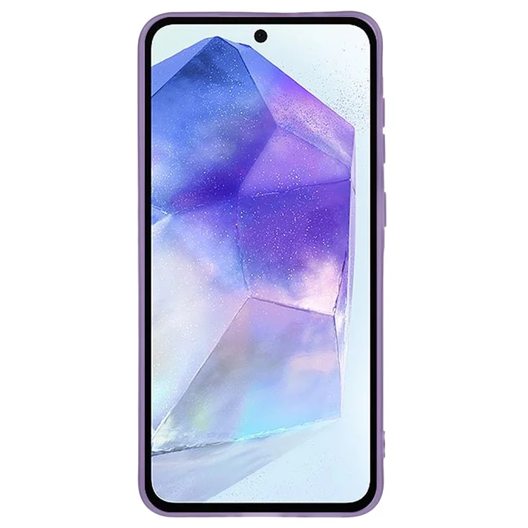 Custodia per Samsung Galaxy A36 5G Cornice fotocamera placcata in metallo TPU - Viola trasparente