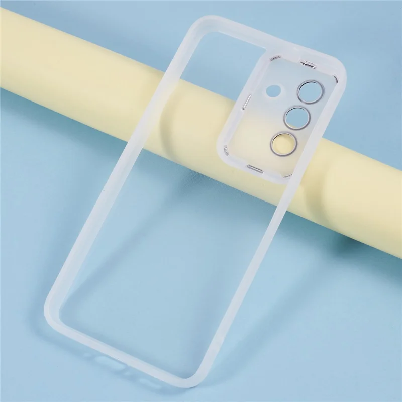 For Samsung Galaxy A36 5G Case Electroplated Camera Frame TPU Phone Cover - Transparent White