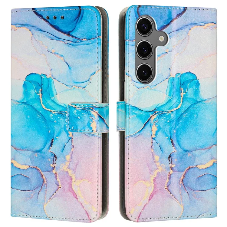 Für Samsung Galaxy A05s 4G Ständer-Hülle Marmormuster PU-Leder Brieftasche Handyhülle mit Handgelenkband - Pink / Grün