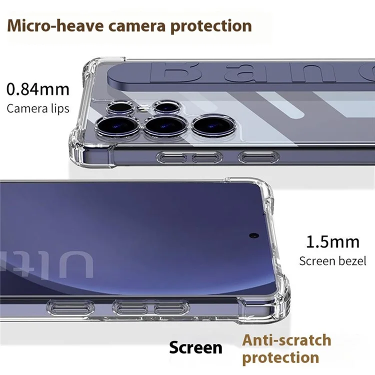Funda para teléfono Samsung S25 Ultra GKK 10873 con correa para la muñeca tipo airbag y protección antichoque - Negro