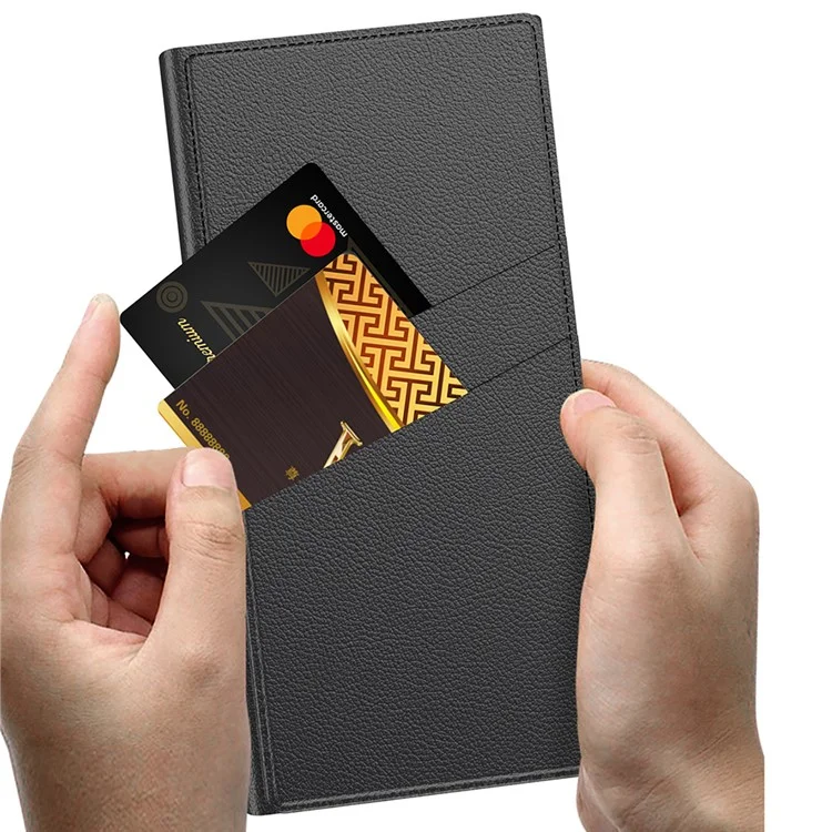GKK For Samsung Galaxy S25 Ultra Phone Case Hidden Kickstand Leather Flip Cover with Card Holder - Black