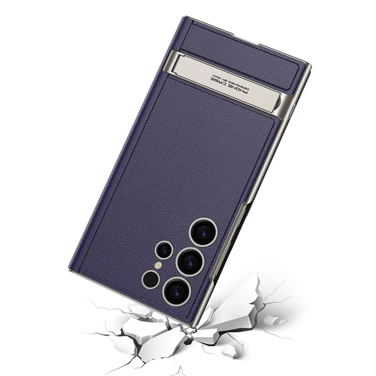 GKK For Samsung Galaxy S25 Ultra Phone Case Hidden Kickstand Leather Flip Cover with Card Holder - Black