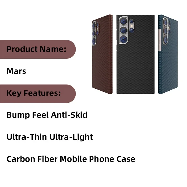 GKK para Samsung Galaxy S24 Ultra compatible con MagSafe Cubierta trasera de metal + PC con textura de fibra de carbono - Negro