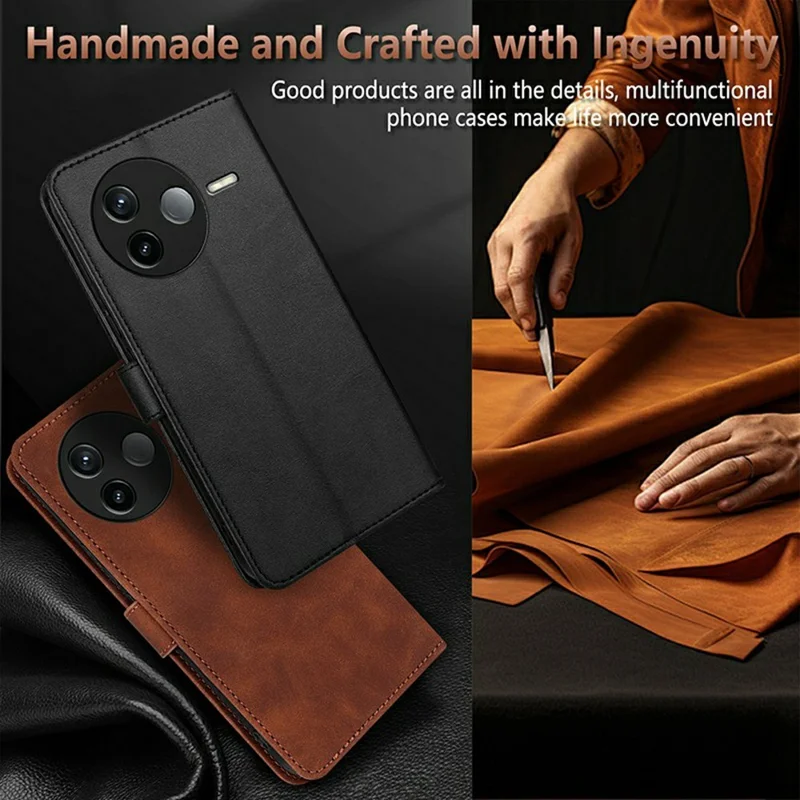 AZNS til Xiaomi Poco F7 Pro 5G / Redmi K80 5G Taske i PU-læder med wallet - Sort