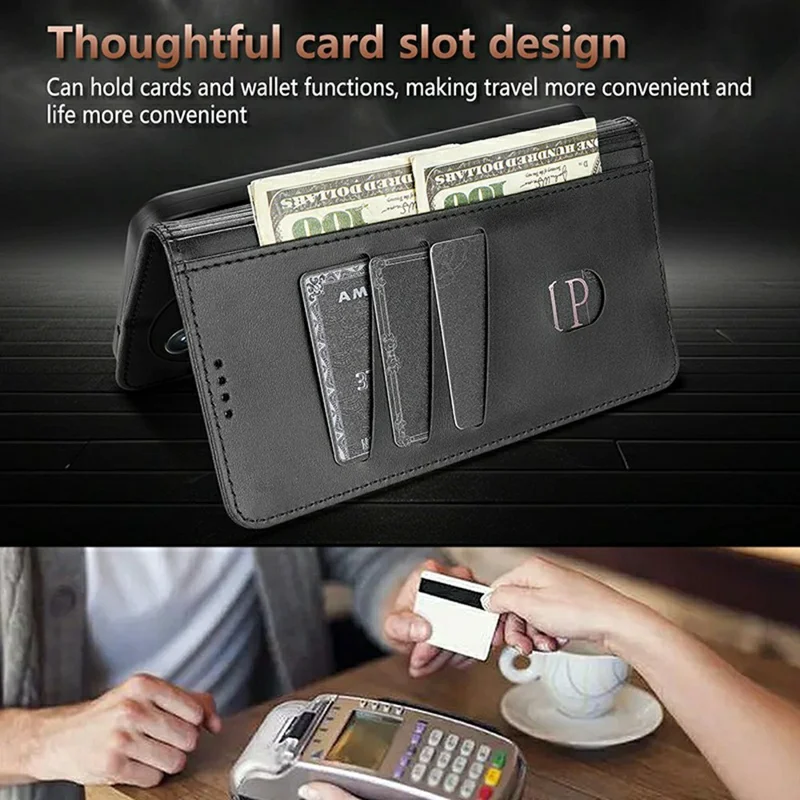 AZNS til Xiaomi Poco F7 Pro 5G / Redmi K80 5G Taske i PU-læder med wallet - Sort