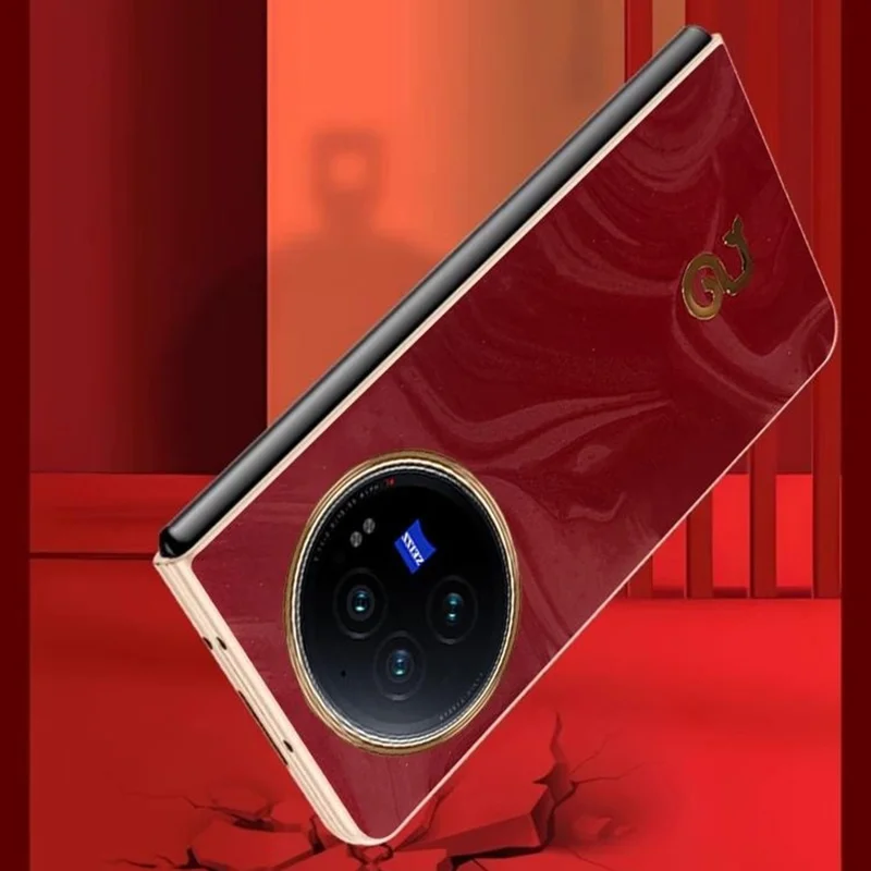 För vivo X Fold3 skal av PU-läder, hårt PC-skals vikbart telefonhölje - Grått