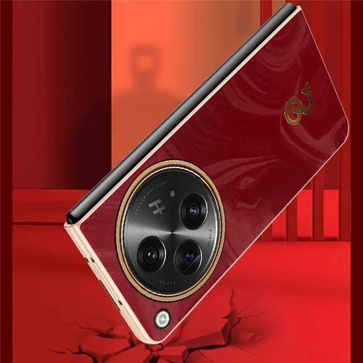 Étui pour Oppo Find N3 5G en cuir PU et PC rigide avec fonction de pliage - Rouge