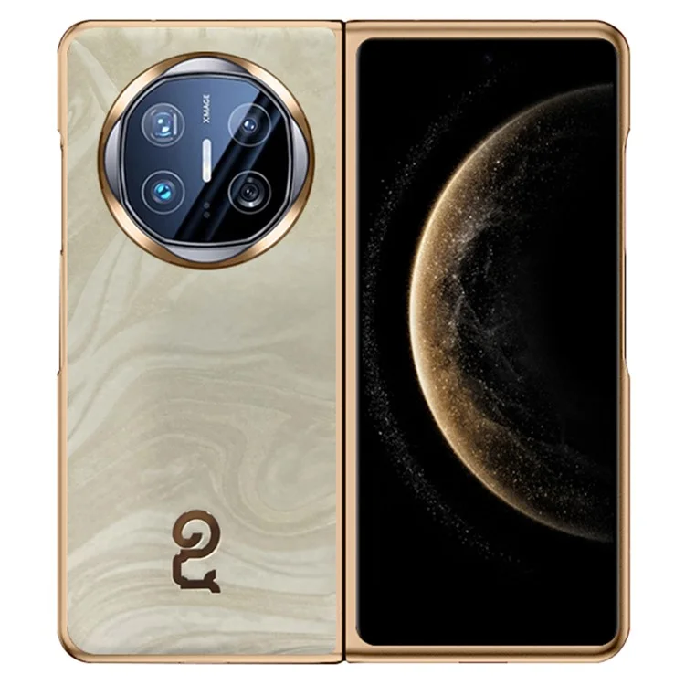 For Huawei Mate X6 Case PU Leather Hard PC Folding Phone Cover - Yellow