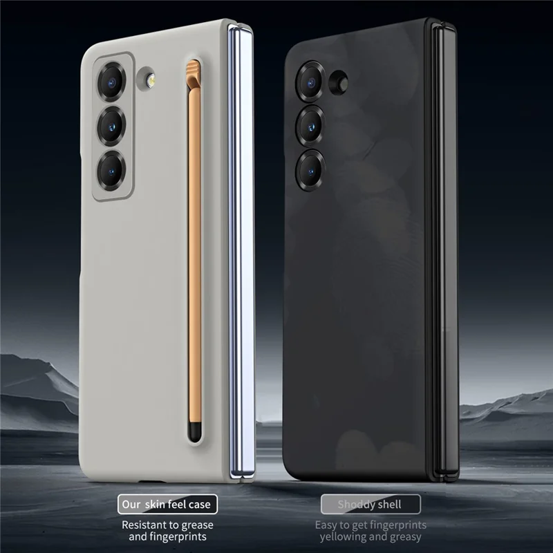Telefonbeskyttelse med stift til Samsung Galaxy Z Fold Special / Z Fold 6 Slim / W25 Hård PC bagside - himmelblå