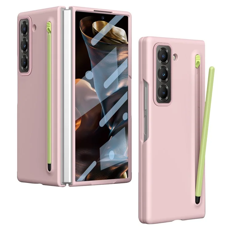 Custodia per telefono PC per Samsung Galaxy Z Fold Special/Z Fold 6 Slim/W25 Custodia per cellulare con pellicola in vetro temperato e stilo - Rosa