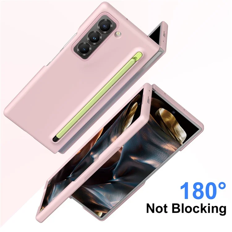 Custodia per telefono PC per Samsung Galaxy Z Fold Special/Z Fold 6 Slim/W25 Custodia per cellulare con pellicola in vetro temperato e stilo - Rosa