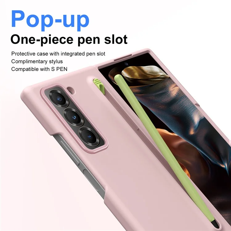 Custodia per telefono PC per Samsung Galaxy Z Fold Special/Z Fold 6 Slim/W25 Custodia per cellulare con pellicola in vetro temperato e stilo - Rosa