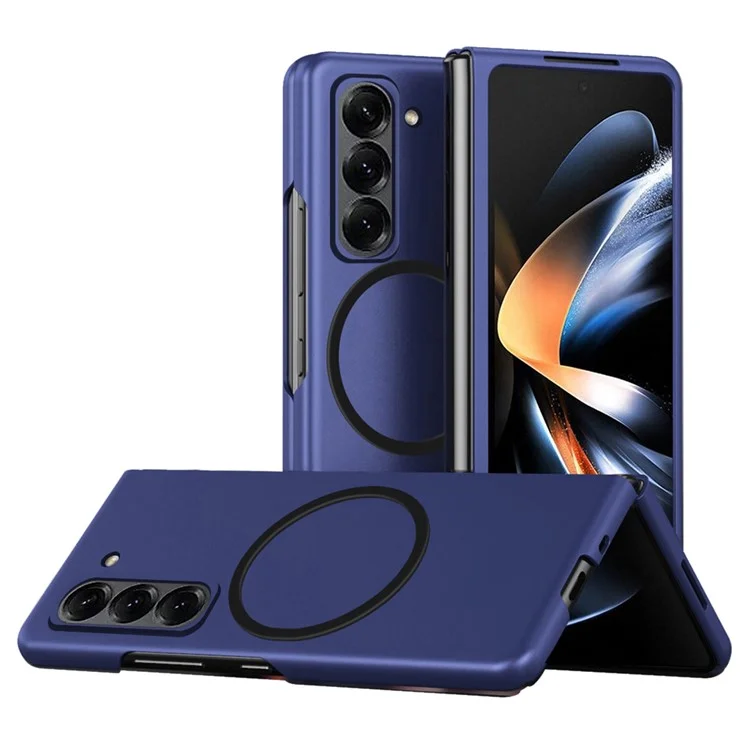 Coque de téléphone PC mate pour Samsung Galaxy Z Fold Special / Z Fold 6 Slim / W25 Skin Touch Housse arrière compatible avec Magsafe - Saphir