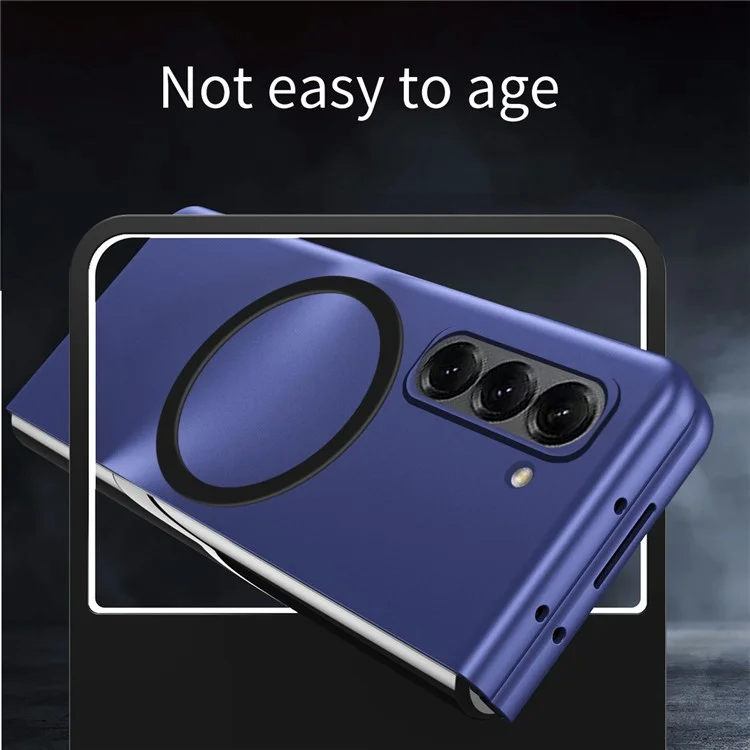 Coque de téléphone PC mate pour Samsung Galaxy Z Fold Special / Z Fold 6 Slim / W25 Skin Touch Housse arrière compatible avec Magsafe - Saphir