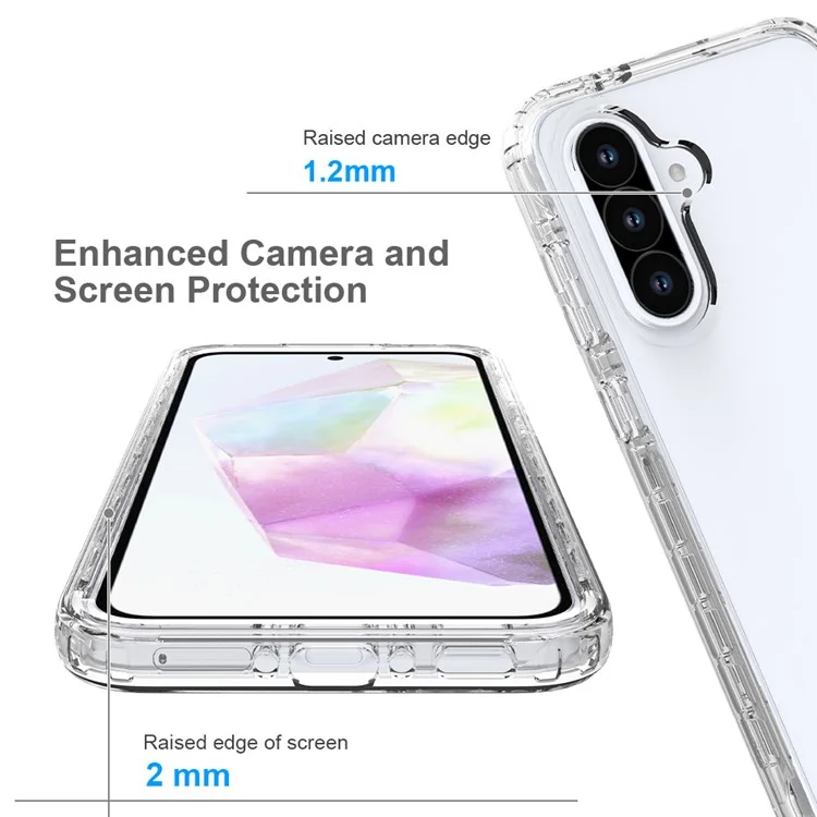 Custodia per Samsung Galaxy A56 5G / A36 5G, in TPU e PC, 2 in 1, a prova di caduta, cover telefonica trasparente