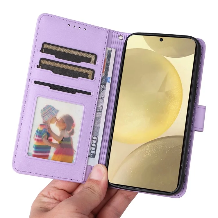 BETOPNICE 005 Чехол-кошелек из искусственной кожи для Samsung Galaxy S25 - Фиолетовый
