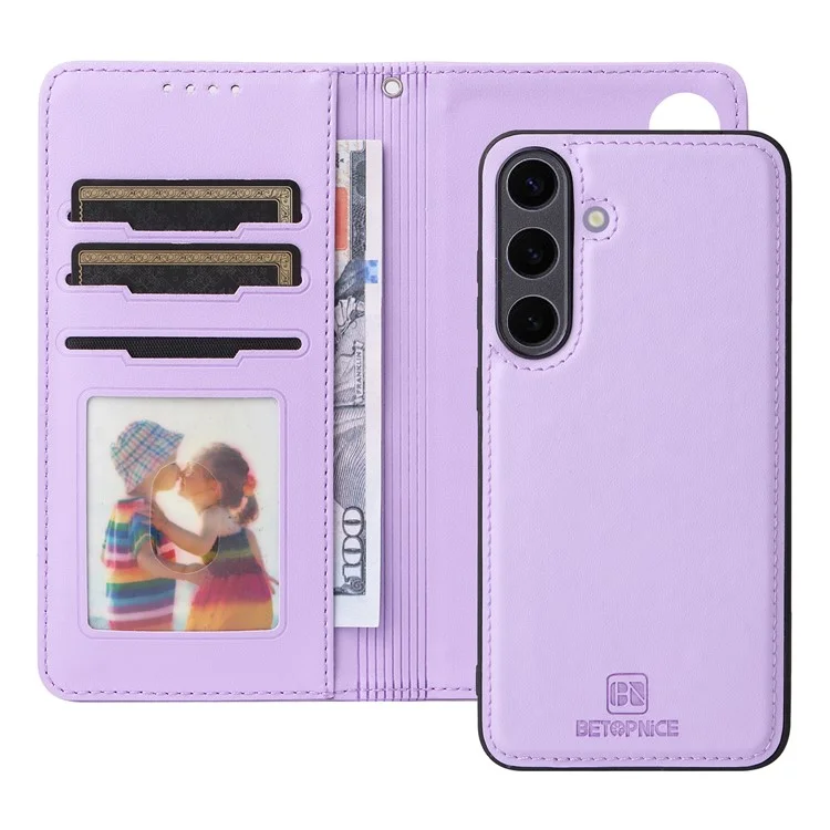 Funda tipo cartera de piel sintética para Samsung Galaxy S25+ - Morado