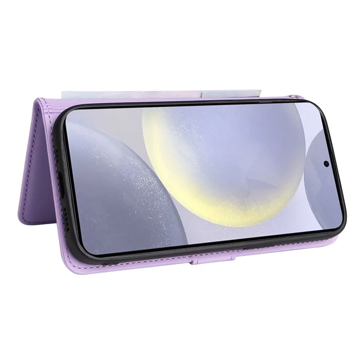 Funda tipo cartera de piel sintética para Samsung Galaxy S25+ - Morado