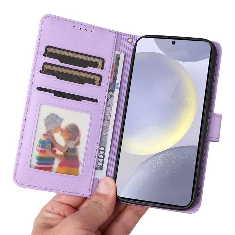 Funda tipo cartera de piel sintética para Samsung Galaxy S25+ - Morado