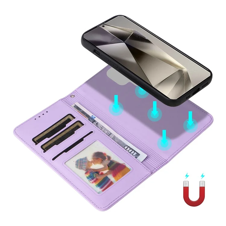 BETOPNICE 005 Чехол-книжка из искусственной кожи с подставкой для Samsung Galaxy S25 Ultra - Фиолетовый