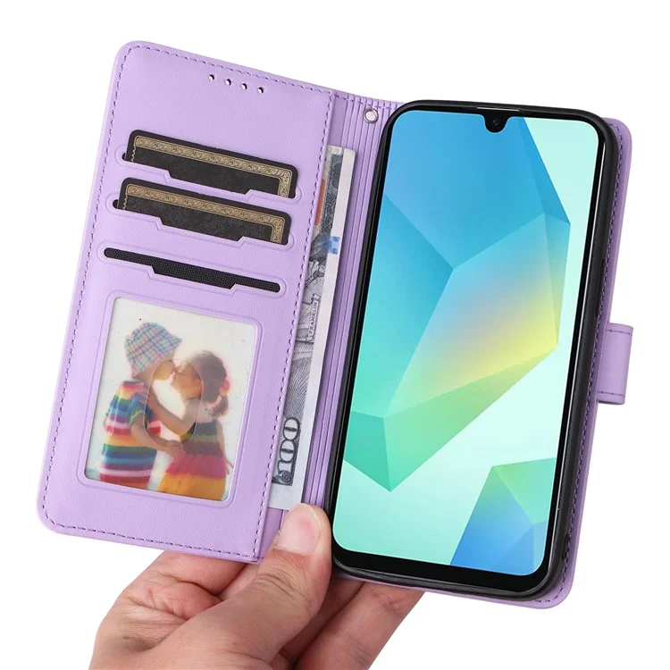 BETOPNICE 005 Funda tipo cartera de piel sintética con soporte para Samsung Galaxy A16 4G / 5G - Morado