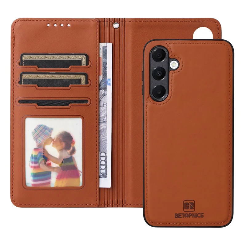 For Samsung Galaxy A16 4G / 5G Magnetic Case BETOPNICE Detachable PU Leather Phone Cover with Strap - Brown