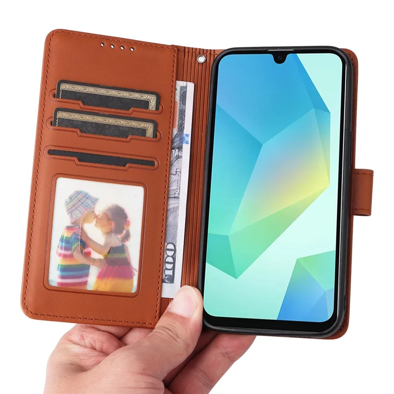 For Samsung Galaxy A16 4G / 5G Magnetic Case BETOPNICE Detachable PU Leather Phone Cover with Strap - Brown