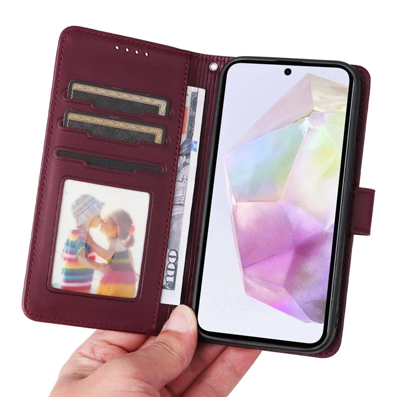 For Samsung Galaxy A36 5G Magnetic Case BETOPNICE Detachable PU Leather Phone Cover with Strap - Wine Red